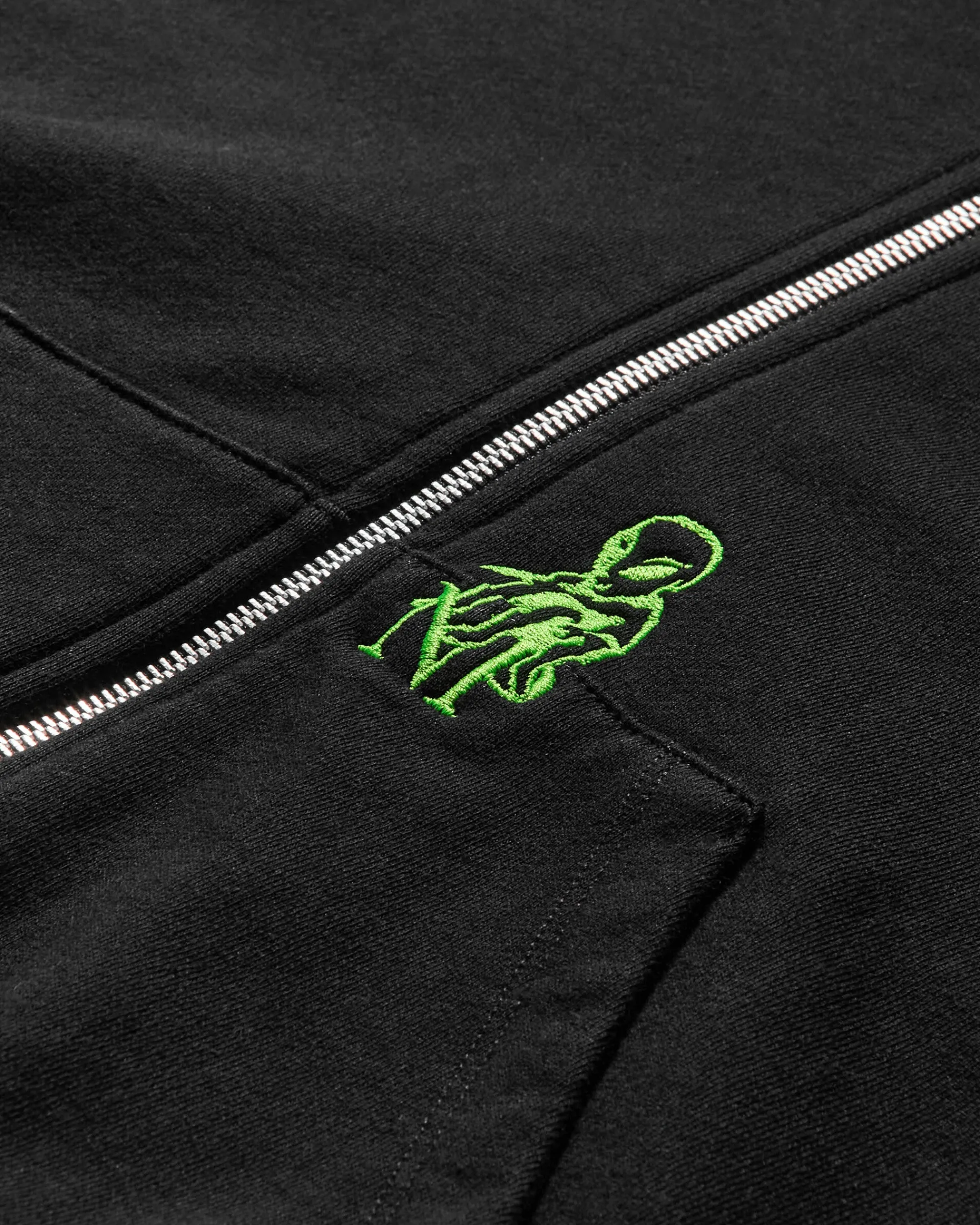 No Problemo Sweatshirts^Men's Mini Alien Zip Through Hoodie Black