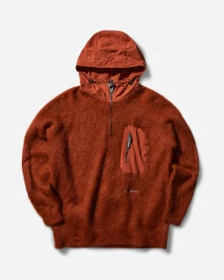 and wander Sweatshirts^Men's Mohair Wool Knit Hoodie Orange