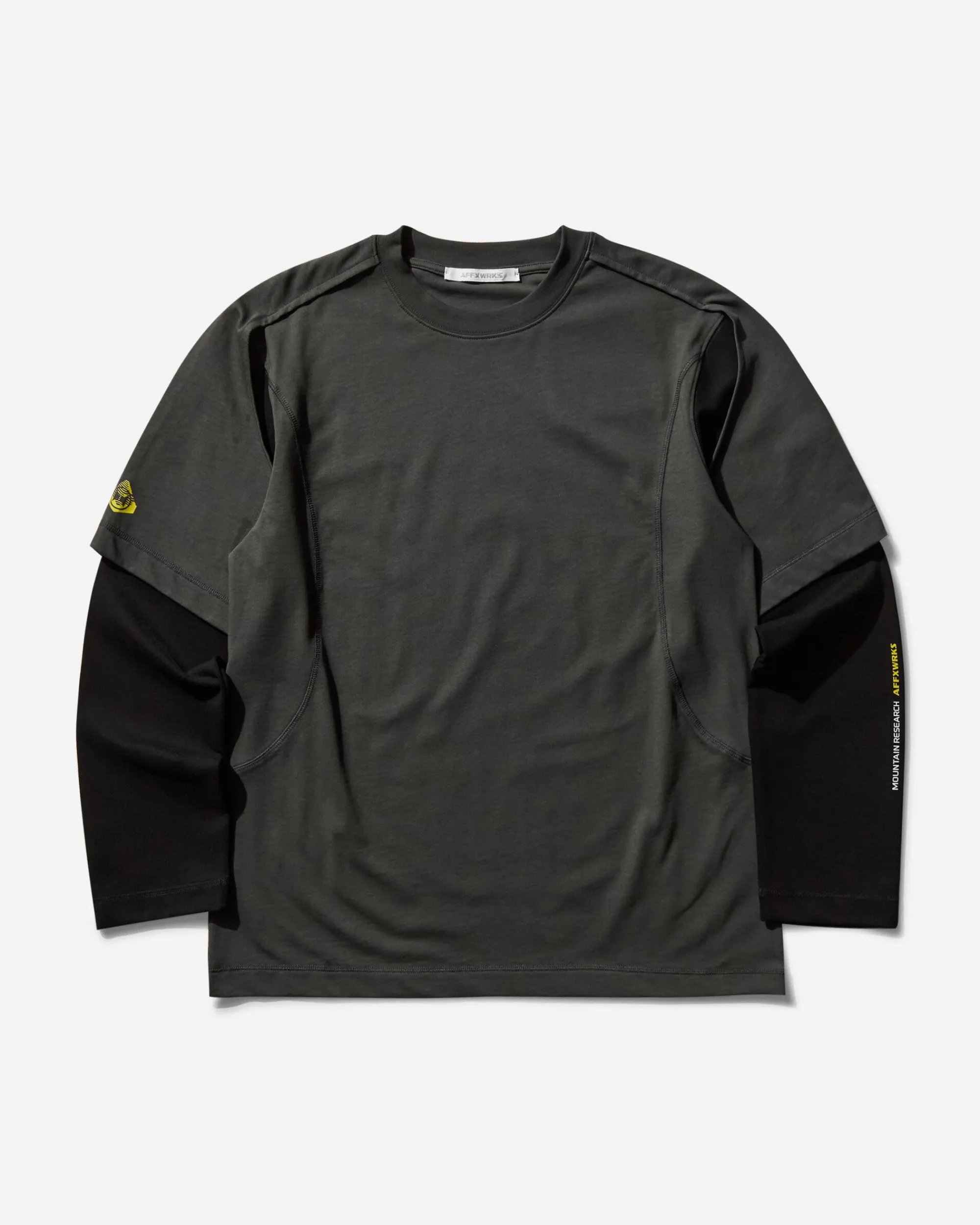 AFFXWRKS T-Shirts^Men's Mountain Research Dual Sleeve T-Shirt Black