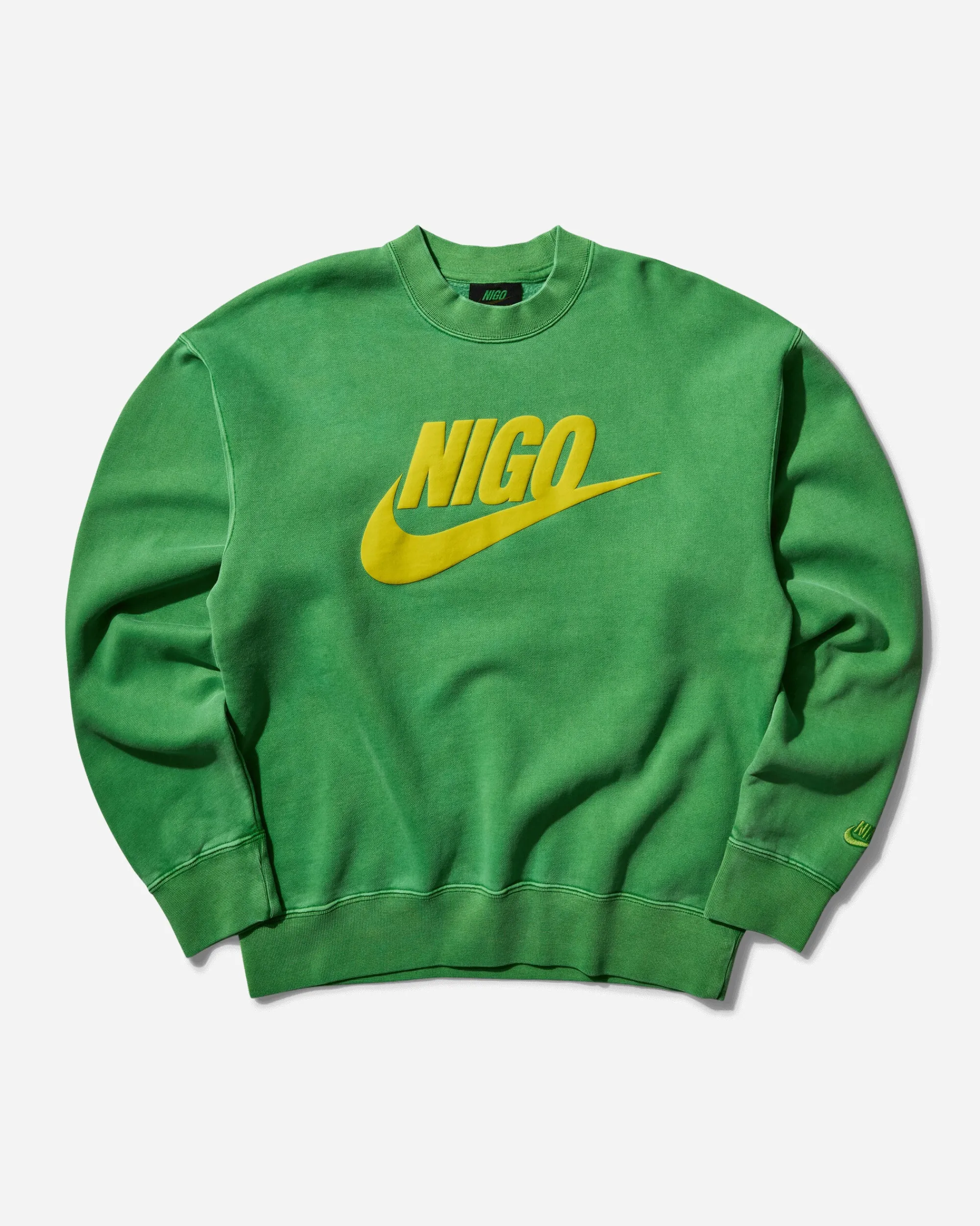 Nike Sweatshirts^Men's Nigo Fleece Crewneck Sweatshirt Lucky Green / Speed Yellow