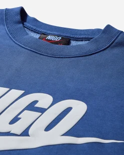 Nike Sweatshirts^Men's Nigo Fleece Crewneck Sweatshirt Blue Void / White