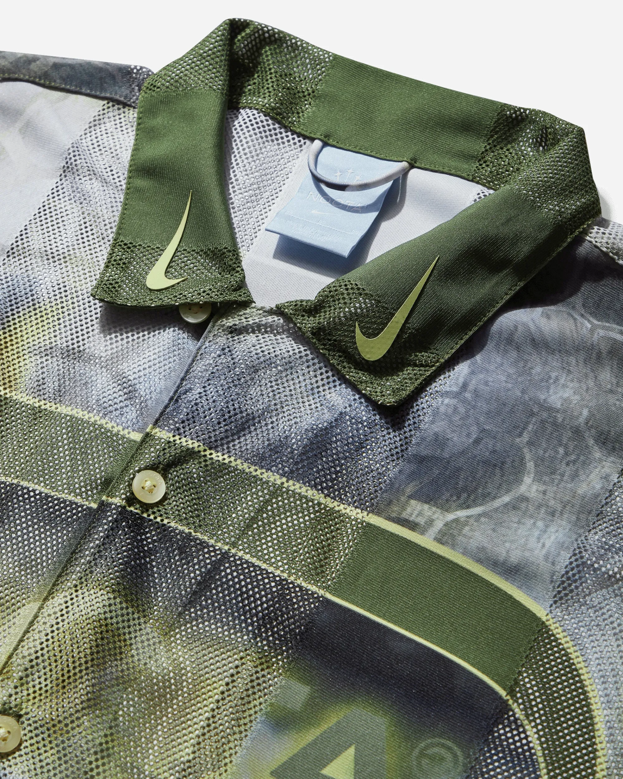 Nike Shirts^Men's NOCTA Opal Tito Neeks Button Down Oil Green