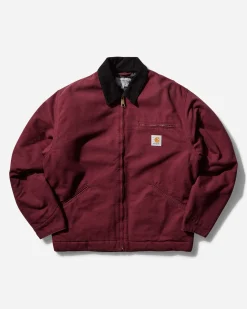 Carhartt WIP Coats And Jackets^Men's OG Detroit Jacket Malbec / Black (Aged Canvas)