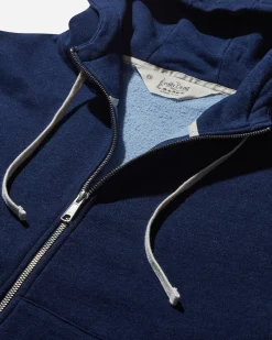 Brain Dead Sweatshirts^Men's Padded Elbow Zip-Up Hoodie Indigo