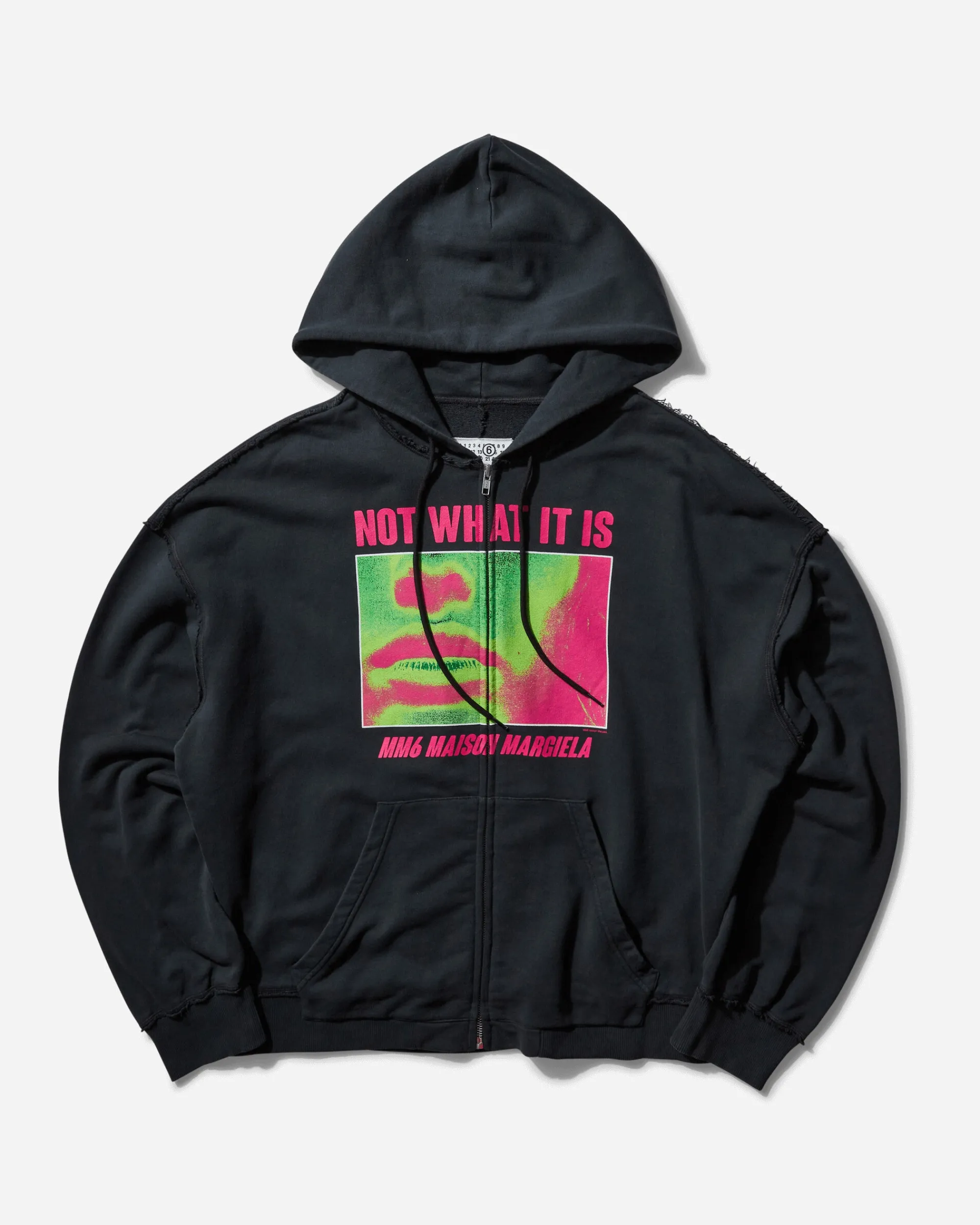 MM6 Maison Margiela Sweatshirts^Men's Printed Zip-Up Hoodie Black