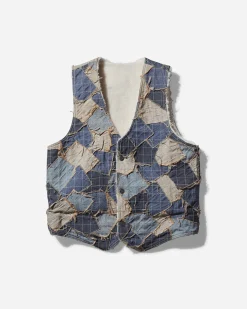 Guess USA Coats And Jackets^Men's Reversible Denim Vest Stained Light Blue