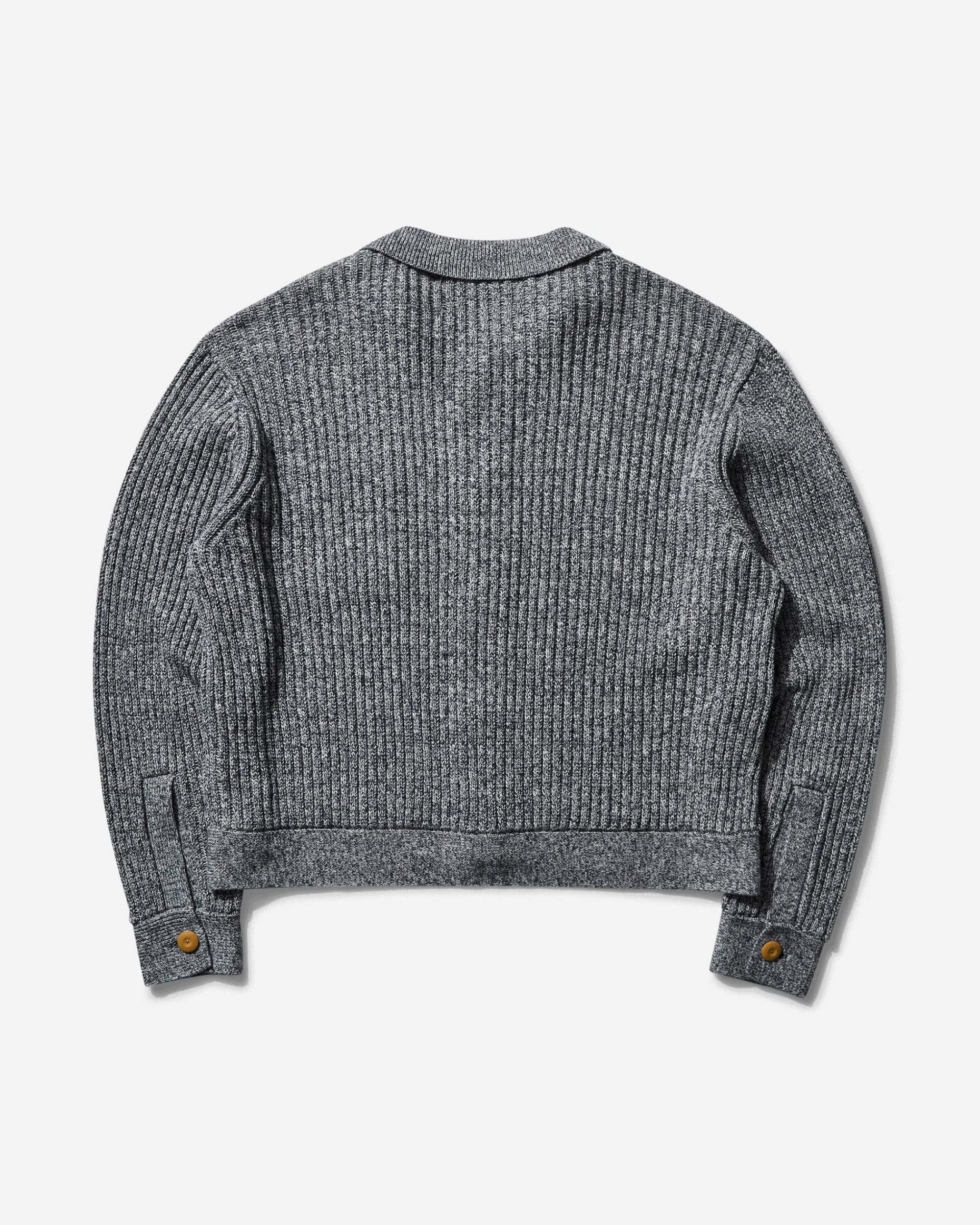 Brain Dead Knitwears|Knitwear^Men's Rib Knit Button Up Sweater Blue