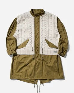 Junya Watanabe MAN Coats And Jackets^Men's Richmond Knitwear Parka Jacket Khaki / Natural