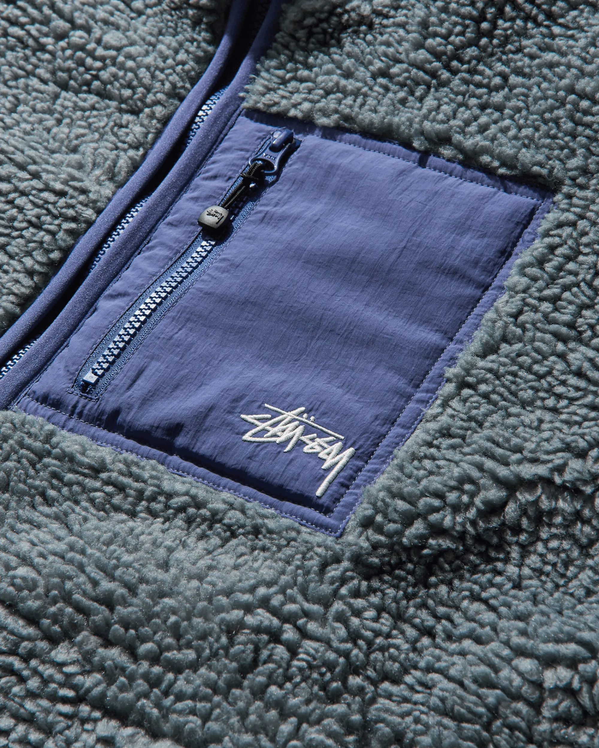 Stüssy Coats And Jackets|Coats And Jackets^Men's Sherpa Reversible Jacket Bluestone