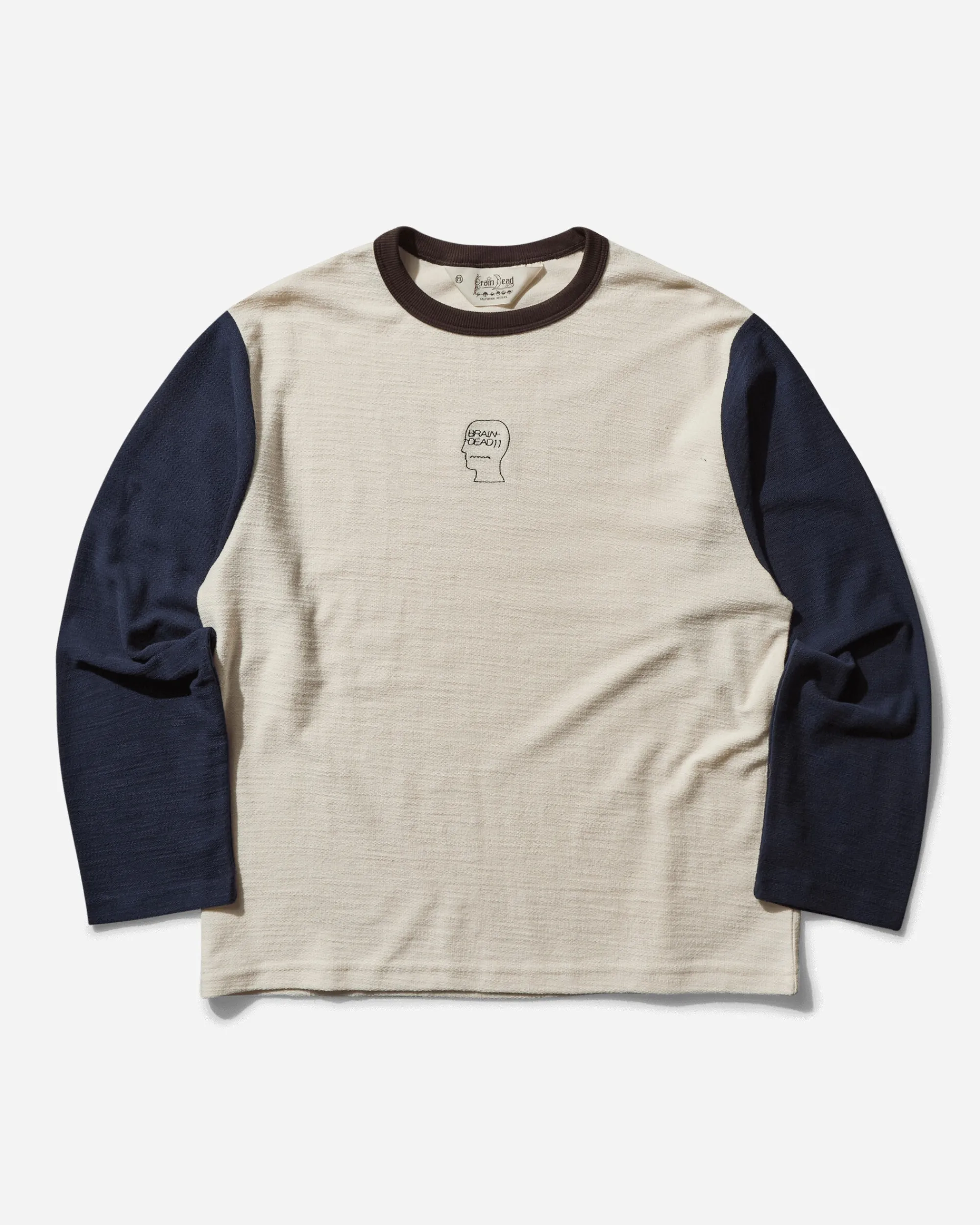 Brain Dead T-Shirts|T-Shirts^Men's Slubby Longsleeve Baseball T-Shirt Natural