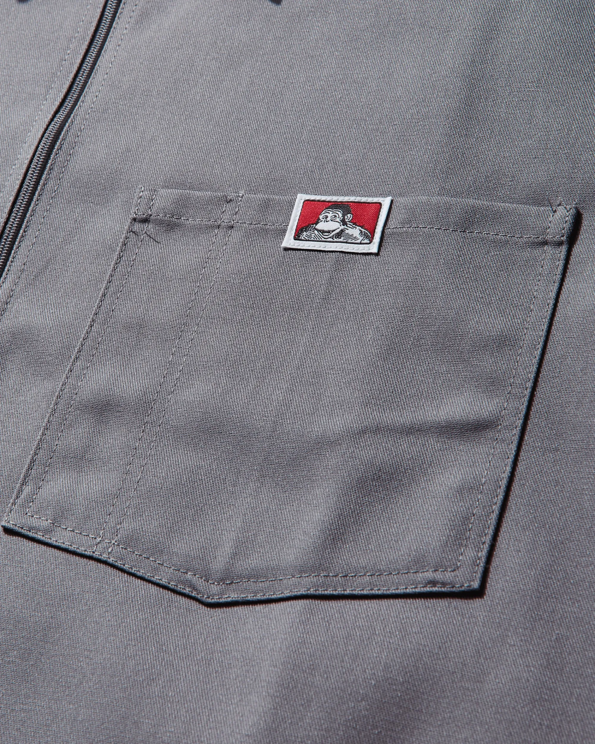 Ben Davis Shirts^Men's Solid 1/2 Zip Shortsleeve Shirt Light Grey