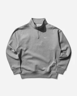 Nike Sweatshirts^Men's Solo Swoosh 1/4 Zip Sweatshirt Dark Grey Heather