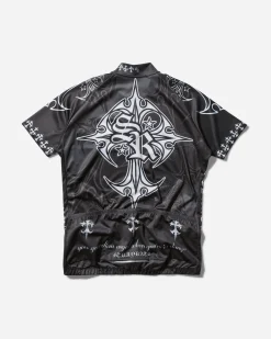 Stray Rats T-Shirts^Men's Star Cross Cycling Jersey Black