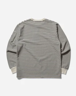 Needles T-Shirts|T-Shirts^Men's Stripe Crewneck Longsleeve T-Shirt White / Navy