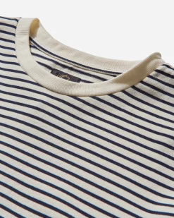 Needles T-Shirts|T-Shirts^Men's Stripe Crewneck Longsleeve T-Shirt White / Navy
