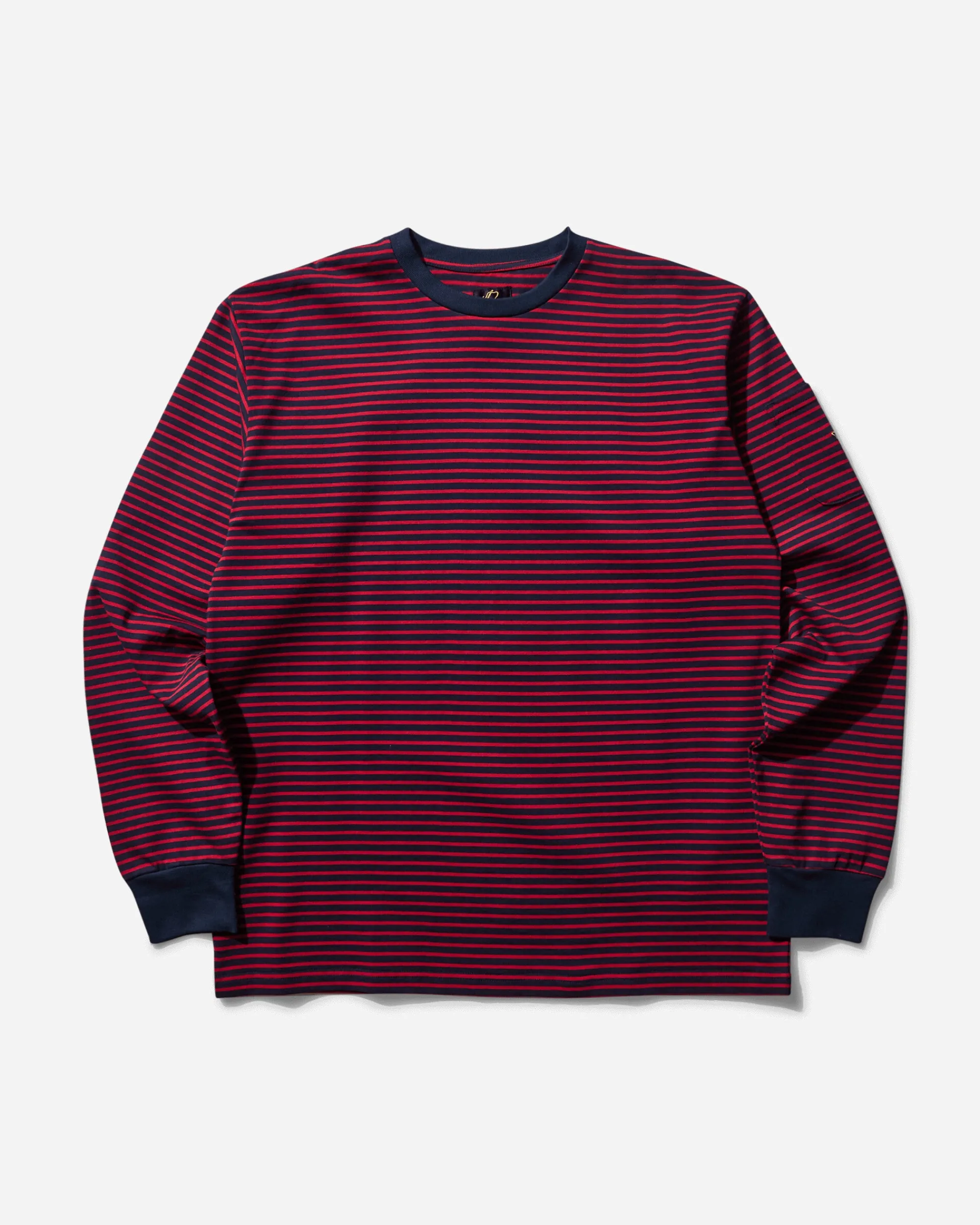 Needles T-Shirts^Men's Stripe Crewneck Longsleeve T-Shirt Navy / Red