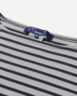Junya Watanabe MAN T-Shirts^Men's Striped Longsleeve T-Shirt Off White / Navy
