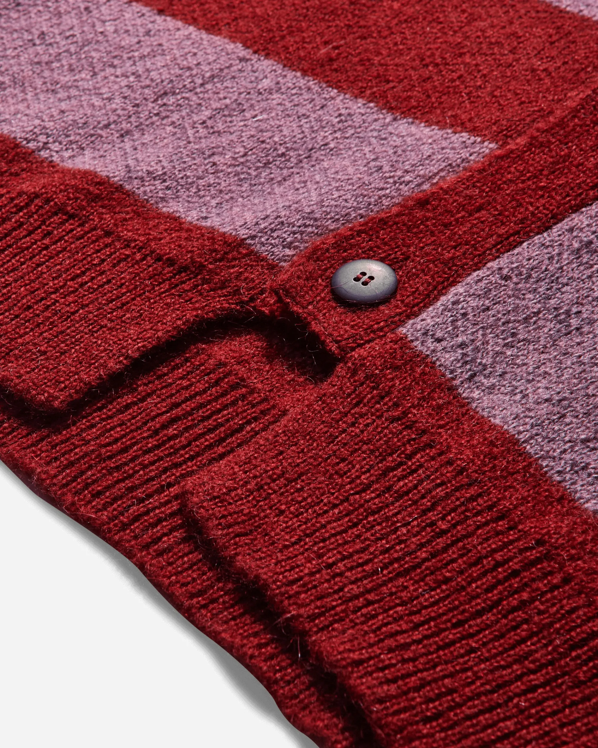 No Problemo Knitwears|Knitwear^Men's Striped Mohair Oversized Cardigan Burgundy