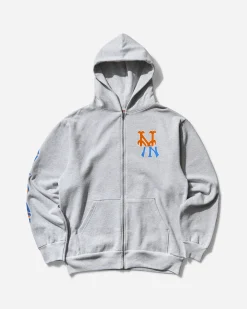 aNYthing Sweatshirts^Men's Subway Series Zip-Up Hoodie Heather Grey