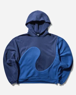 ERL Sweatshirts^Men's Swirl Fleece Hooded Sweatshirt Blue