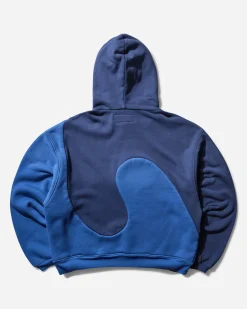 ERL Sweatshirts^Men's Swirl Fleece Hooded Sweatshirt Blue