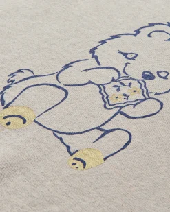 KAPITAL Sweatshirts^Men's SWT Knit Crewneck Sweatshirt (Peckish Little Bear) Ecru / Grey