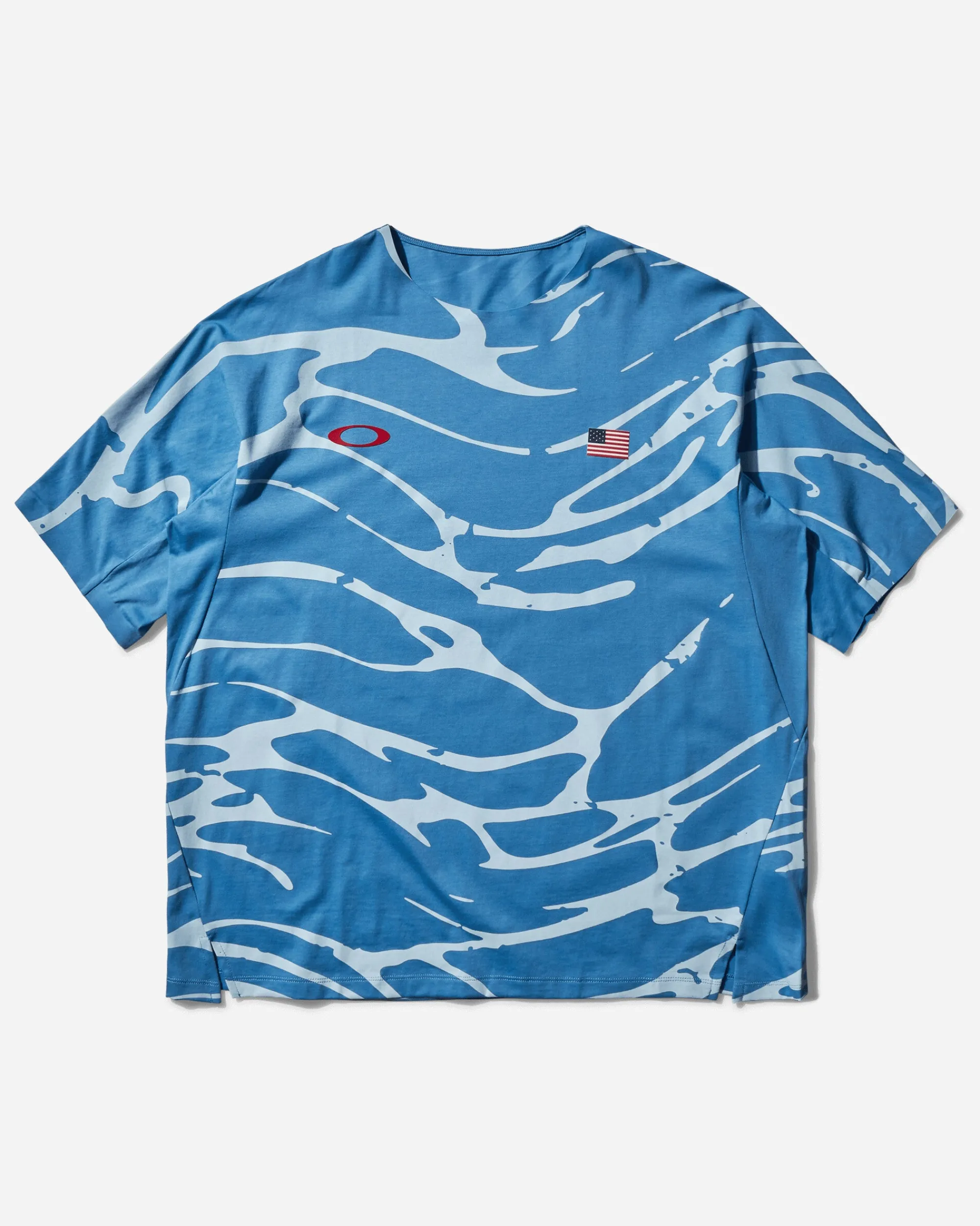 Oakley T-Shirts^Men's Team USA Surfing Graphic T-Shirt Waves Blue