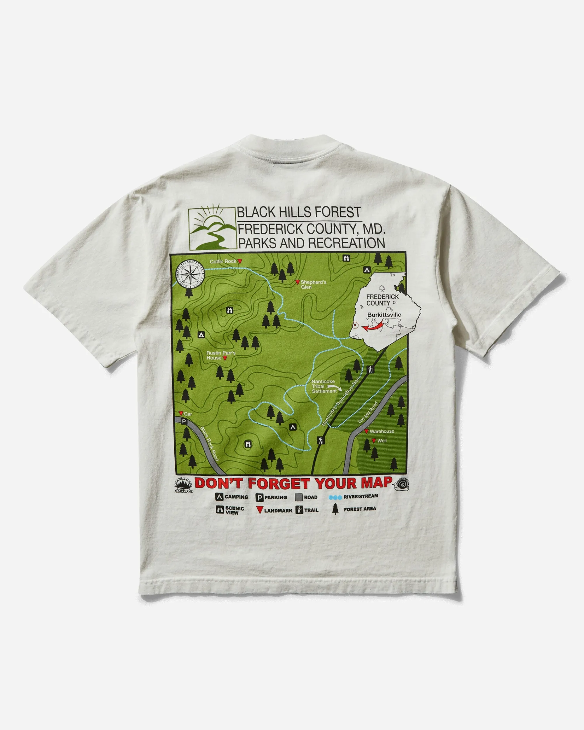 Online Ceramics T-Shirts^Men's The Blair Witch "Black Hills Forest Map" T-Shirt Off White