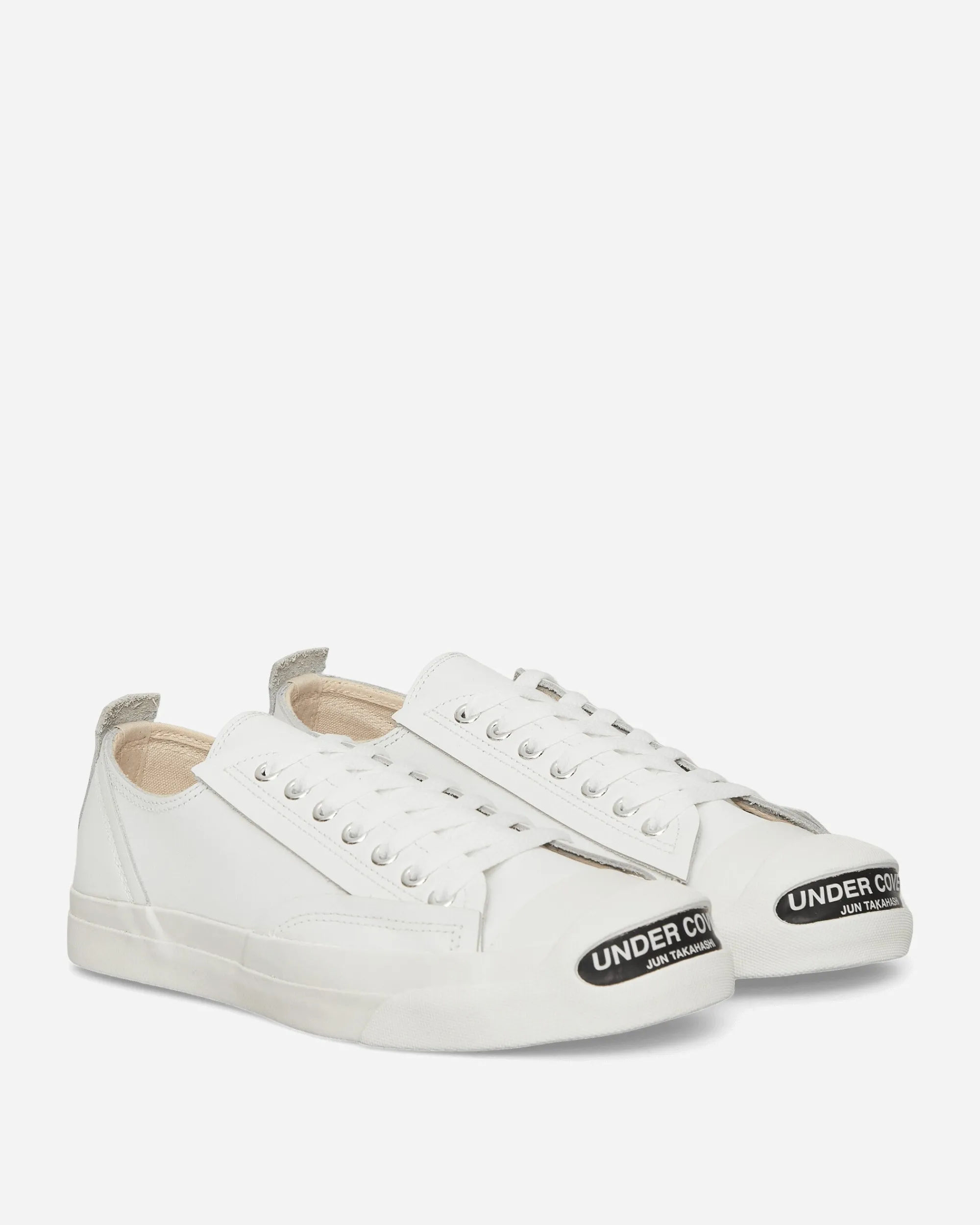 Undercover Sneakers·Low|Sneakers^Men's Toe Logo Leather Sneakers White