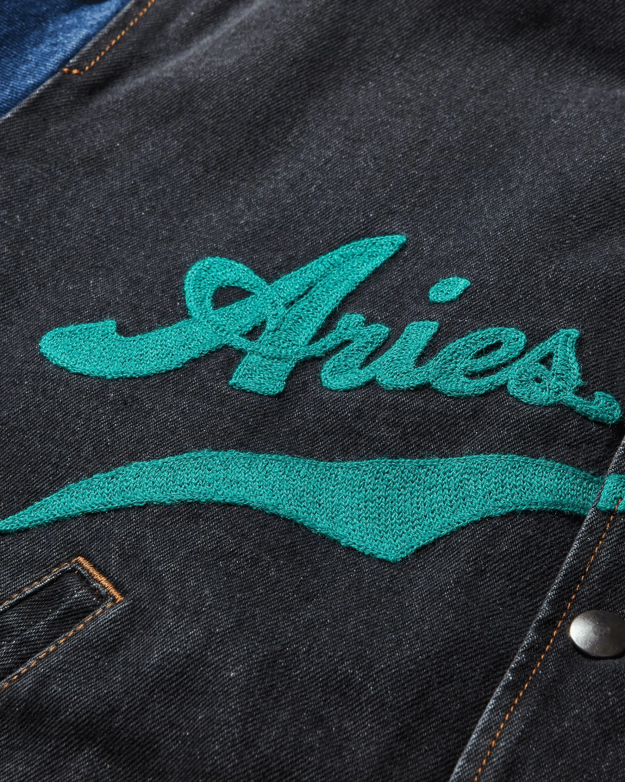 Aries Coats And Jackets^Men's Varsity Denim Jacket Black