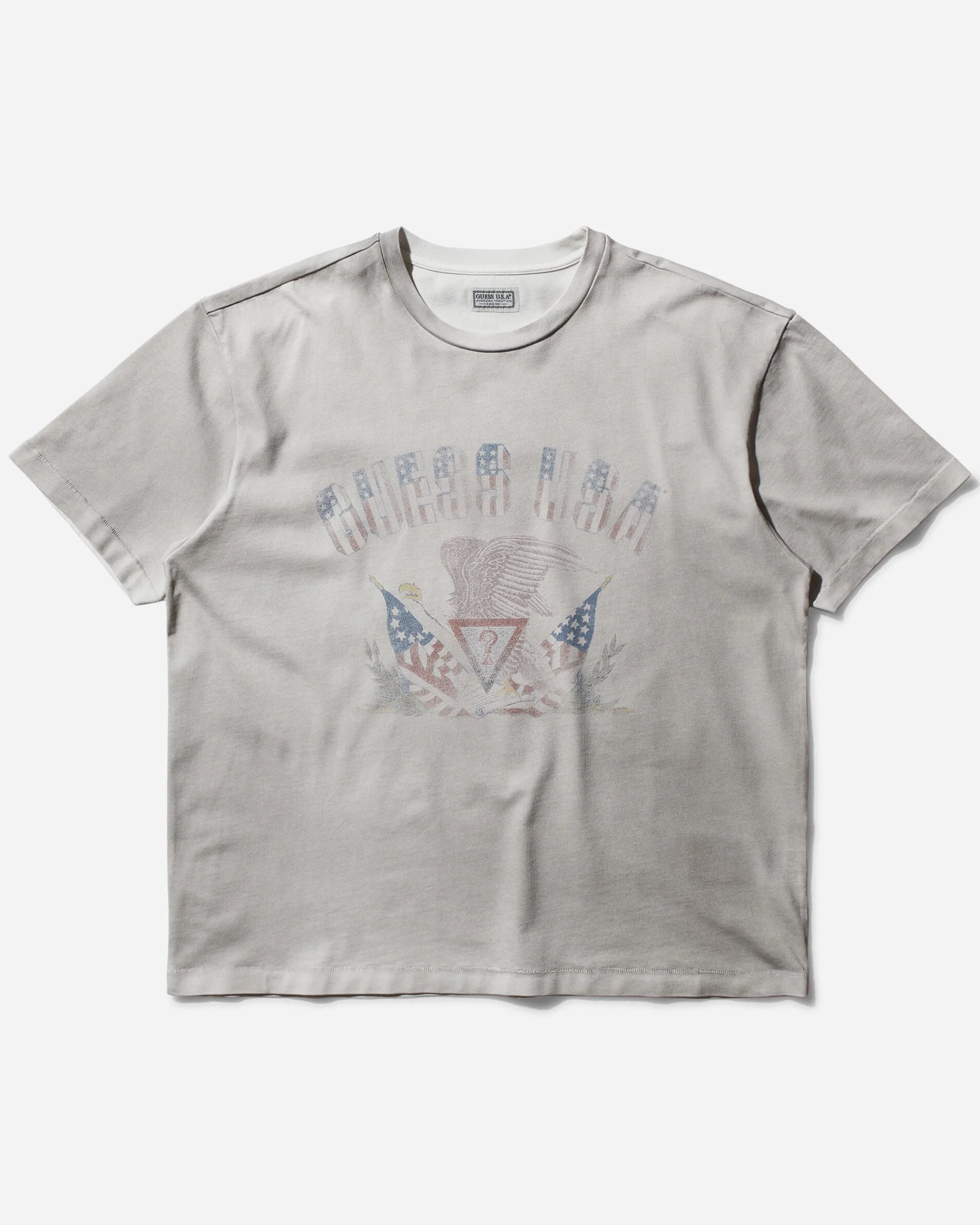 Guess USA T-Shirts^Men's Vintage Graphic T-Shirt Alabaster White