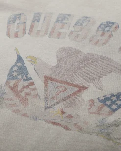 Guess USA T-Shirts^Men's Vintage Graphic T-Shirt Alabaster White