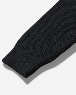 Noah Knitwear^Men's V-Neck Shaker Stitch Sweater Navy