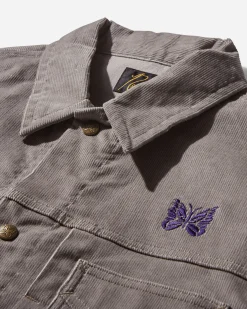 Needles Coats And Jackets|Coats And Jackets^Men's 14W Corduroy Penny Jean Jacket Light Grey