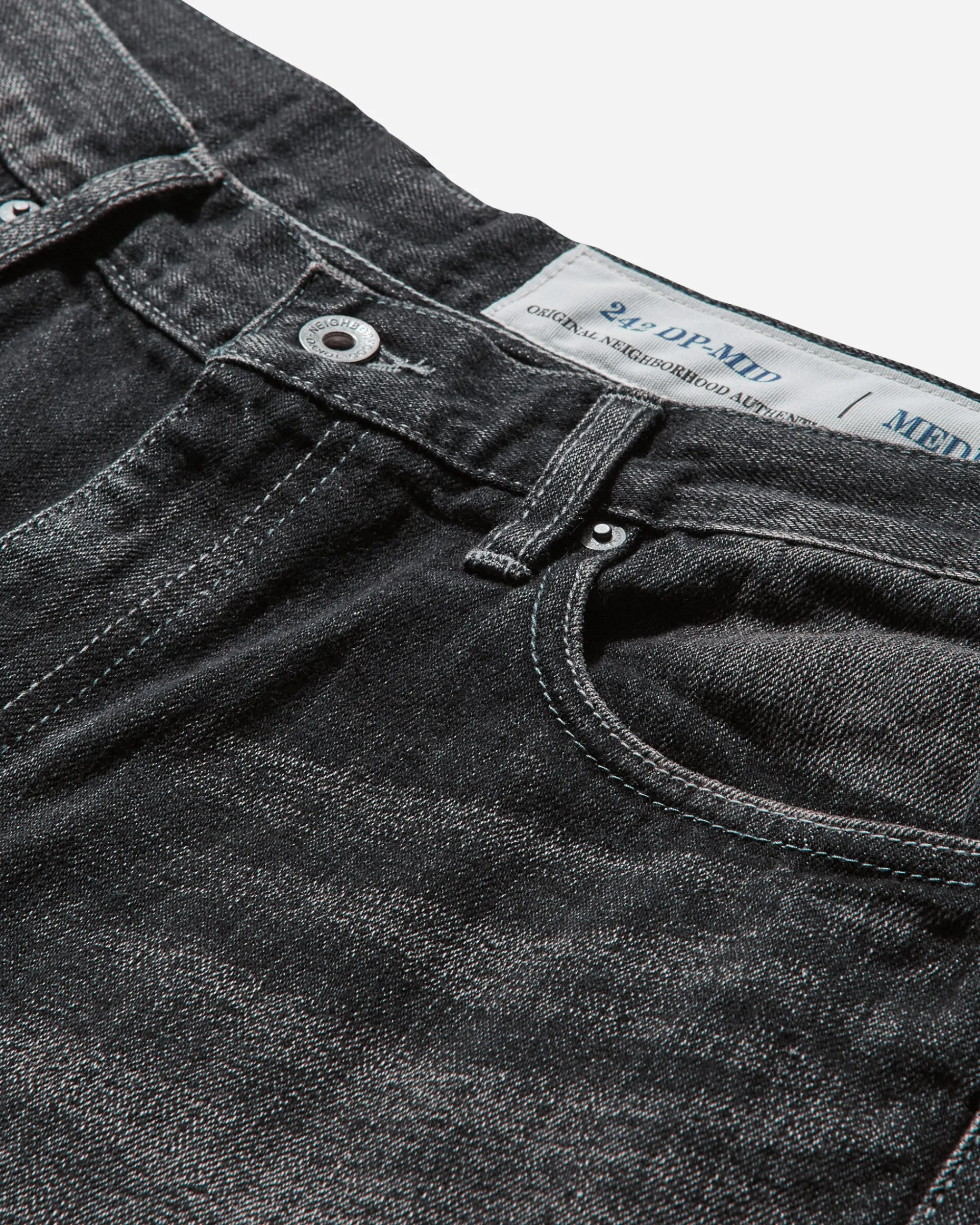 Neighborhood Pants^Men's Washed Denim DP Mid Pants Black