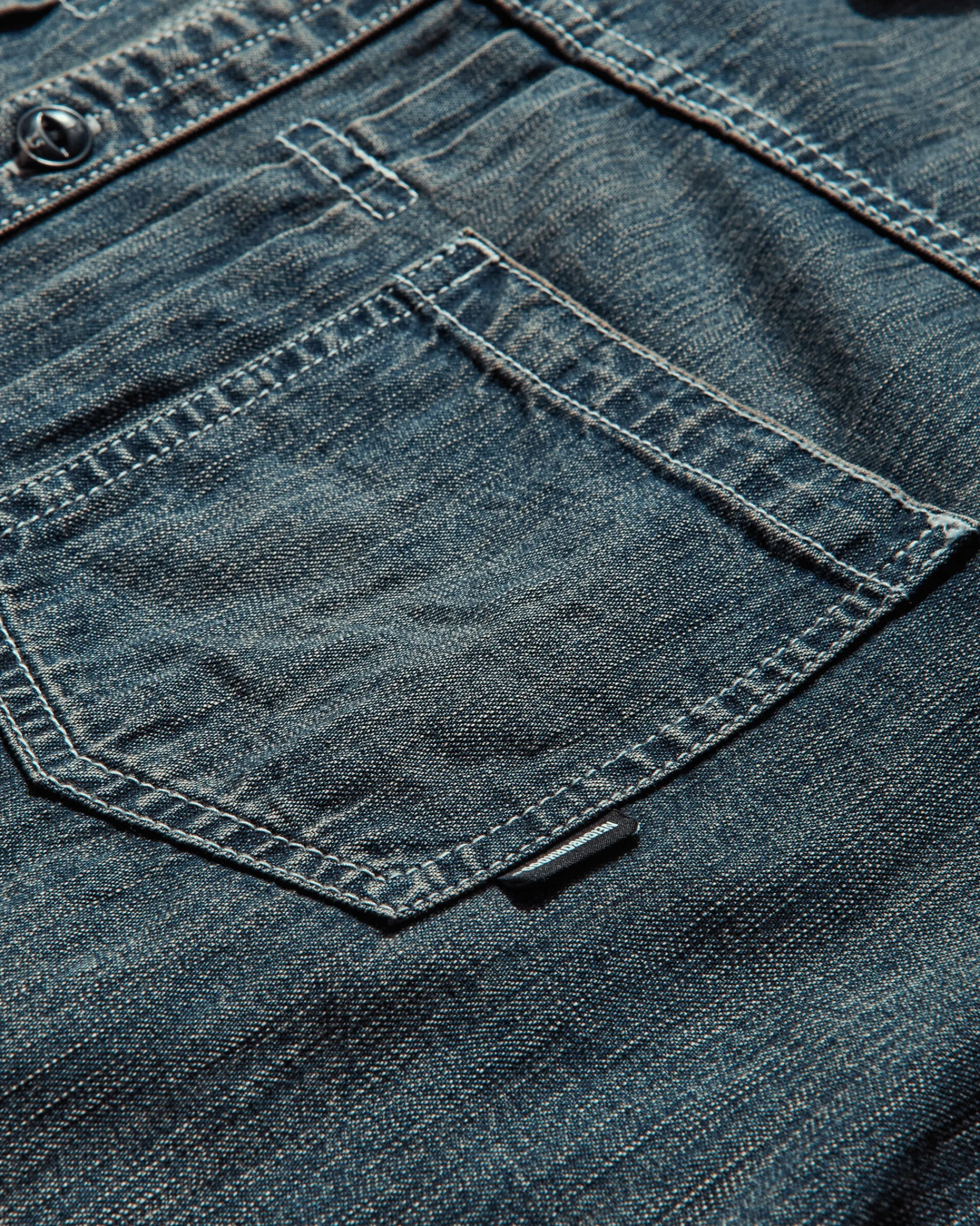 Neighborhood Shirts^Men's Washed Denim Shirt Inidigo