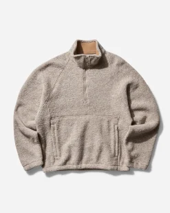 Stüssy Knitwears|Knitwear^Men's Wool Blend Sherpa Mock Neck Sweater Tan