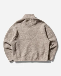 Stüssy Knitwears|Knitwear^Men's Wool Blend Sherpa Mock Neck Sweater Tan