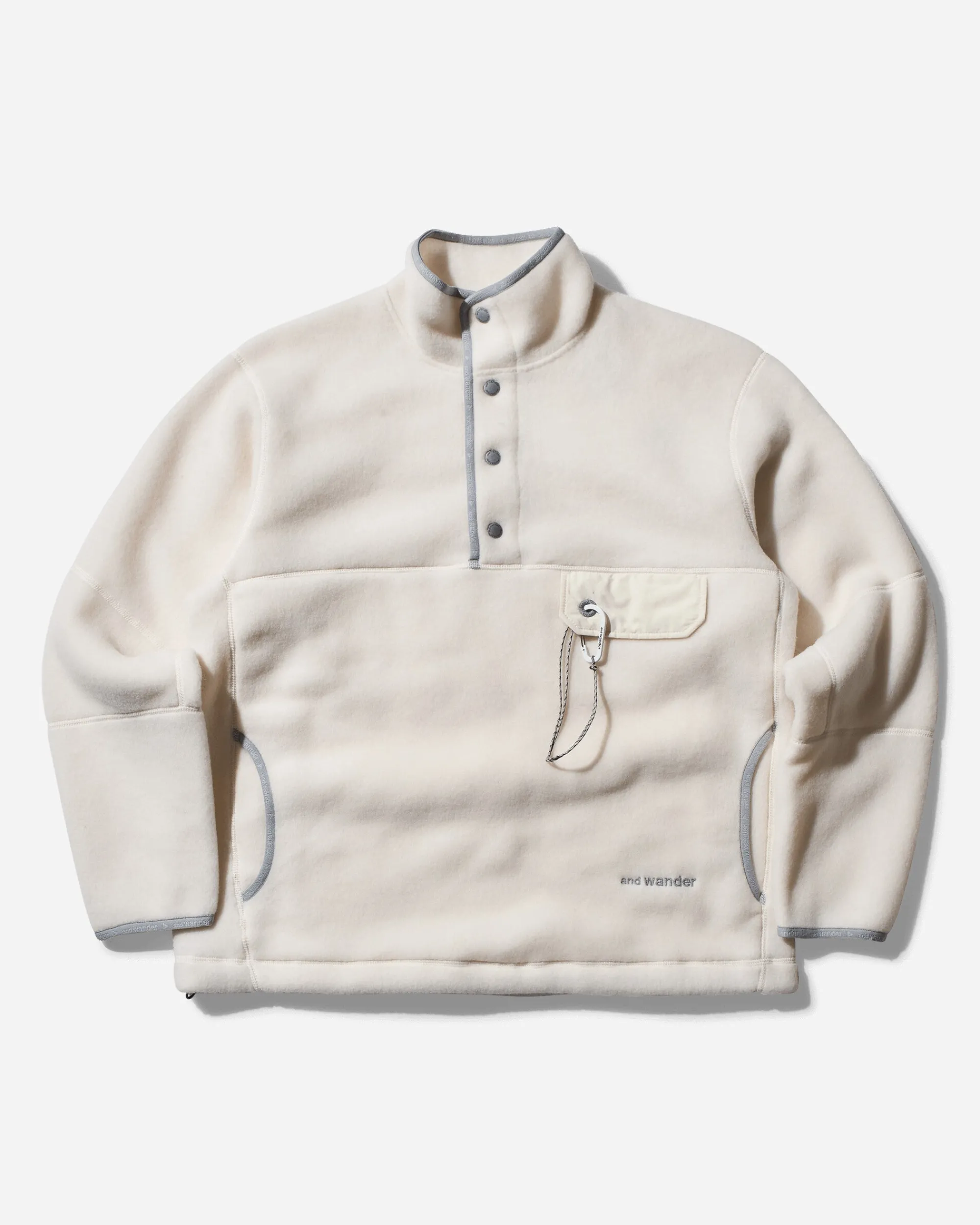 and wander Sweatshirts^Men's Wool Fleece Pullover Off White