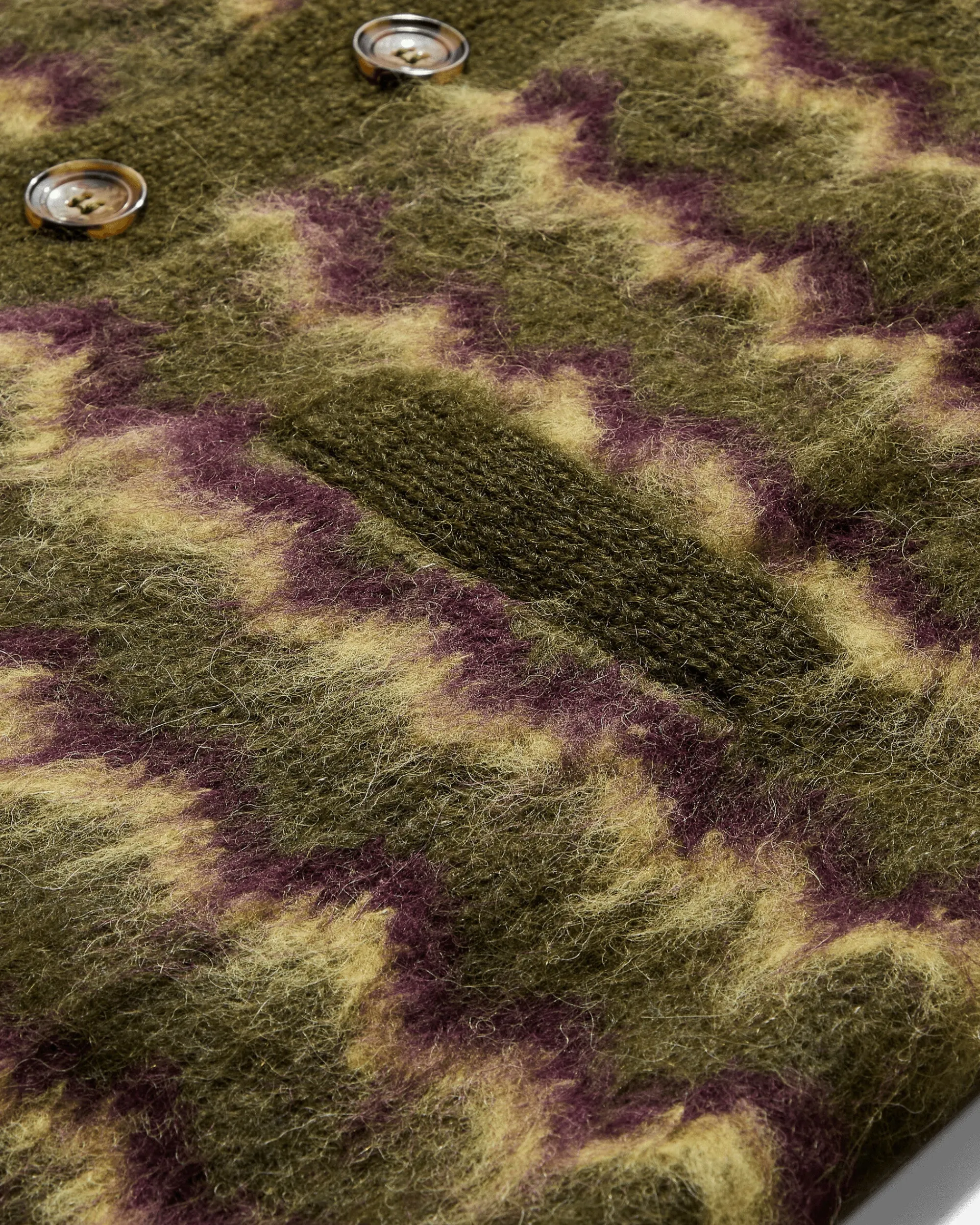 Brain Dead Knitwears|Knitwear^Men's Zig Zag Striped Cardigan Olive
