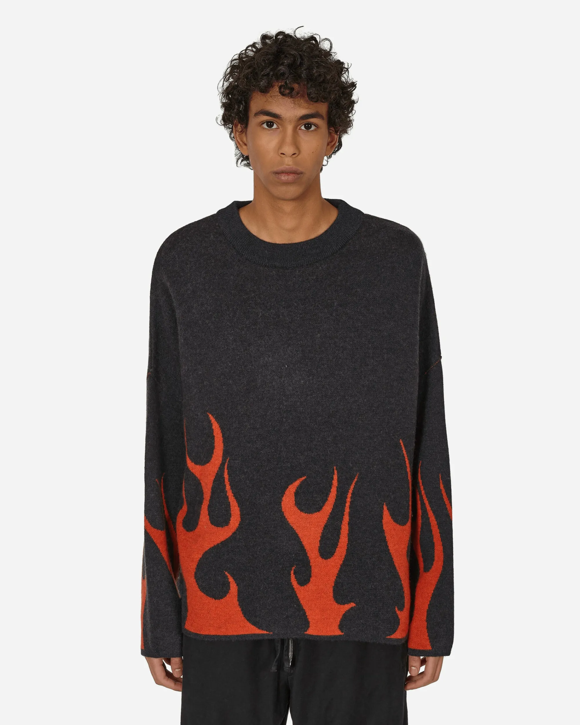 Haydenshapes Knitwear^Merino Flame Knitted Sweater Black / Red