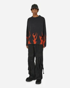 Haydenshapes Knitwear^Merino Flame Knitted Sweater Black / Red