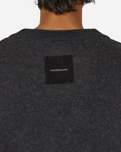 Haydenshapes Knitwear^Merino Flame Knitted Sweater Black / Red