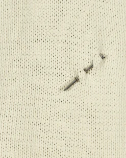 Off-White Knitwear^Meteornail Knit Zip Mockneck Sweater White