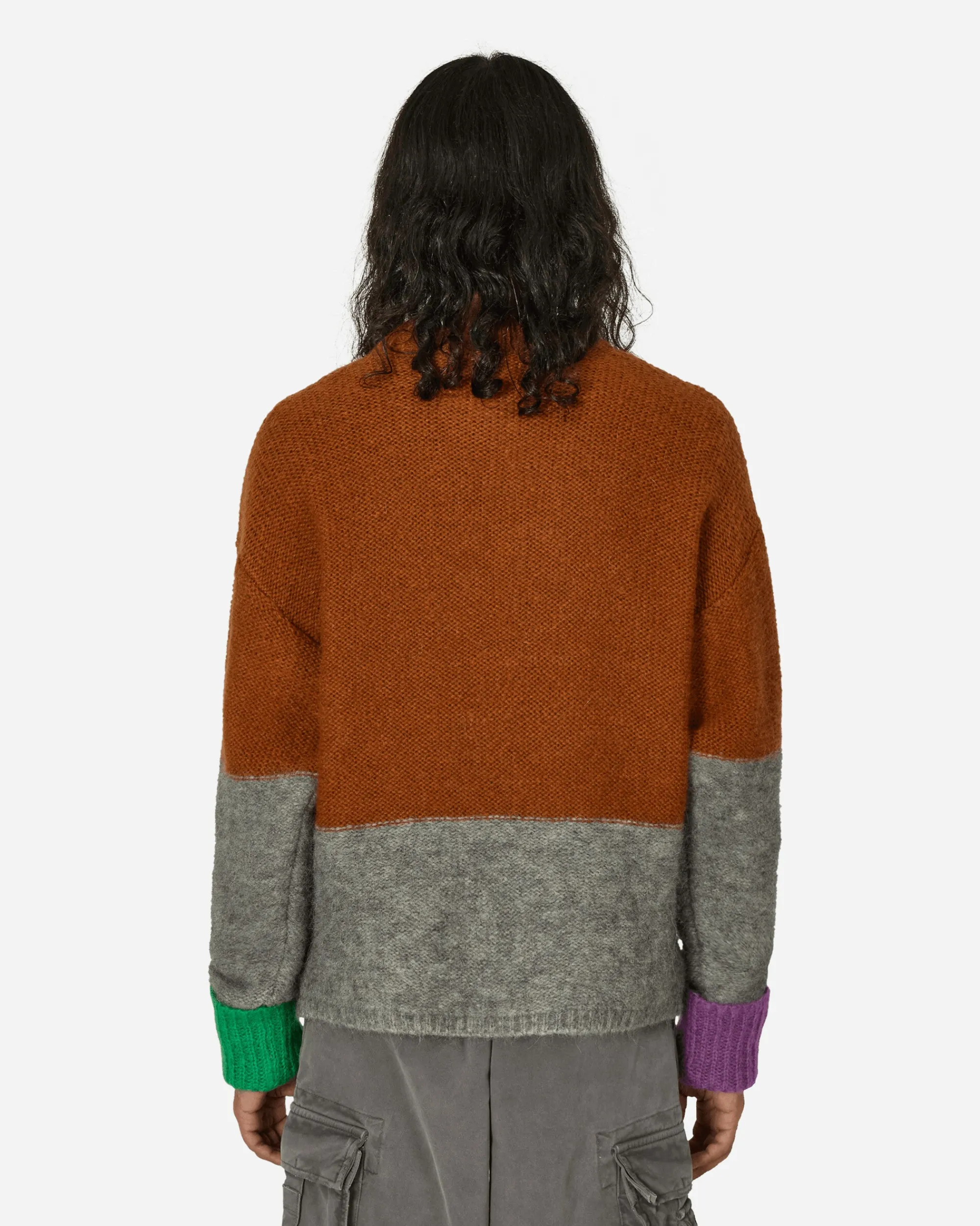 ERL Knitwear^Mohair Skull Intarsia Sweater Brown