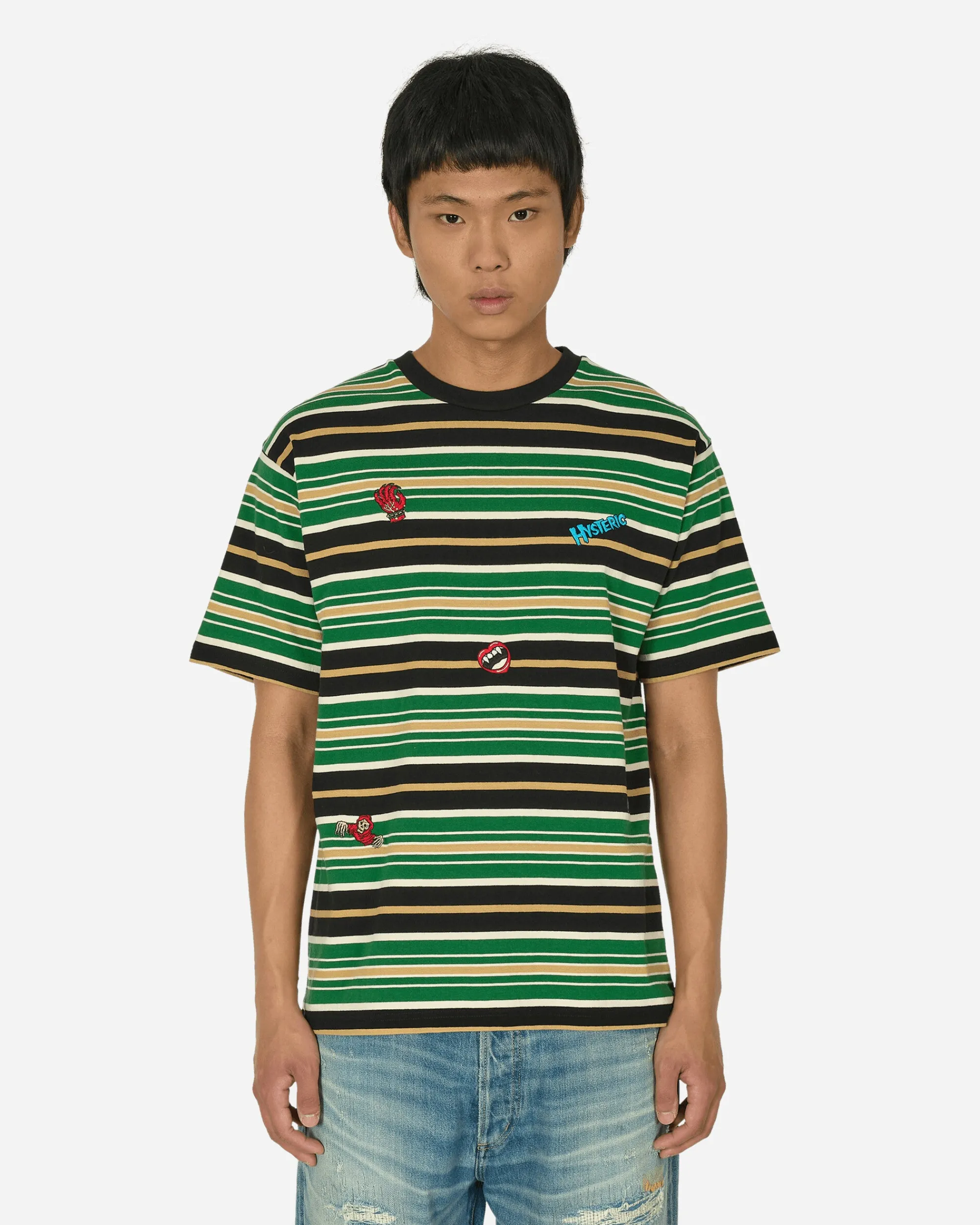 Hysteric Glamour T-Shirts^Monster Embroidered T-Shirt Black