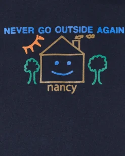 Nancy Sweatshirts^Never Go Outside Again Hoodie Navy
