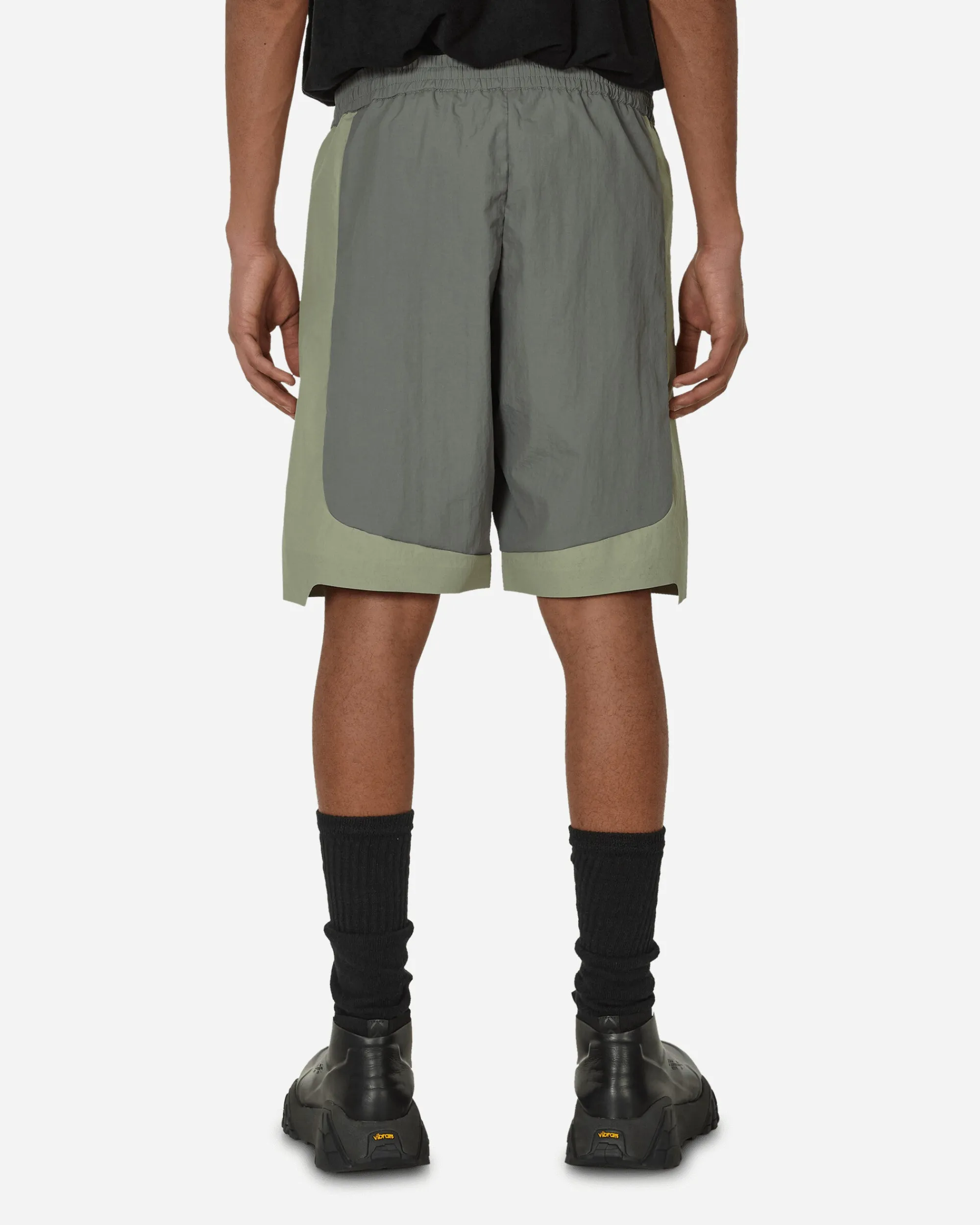 _J.L-A.L_ Shorts^Nylon Shorts Grey / Green