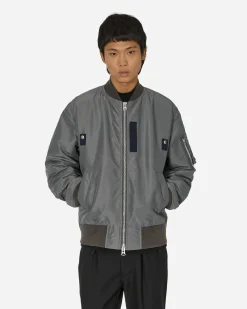 sacai Coats And Jackets^Nylon Twill Bomber Jacket Grey