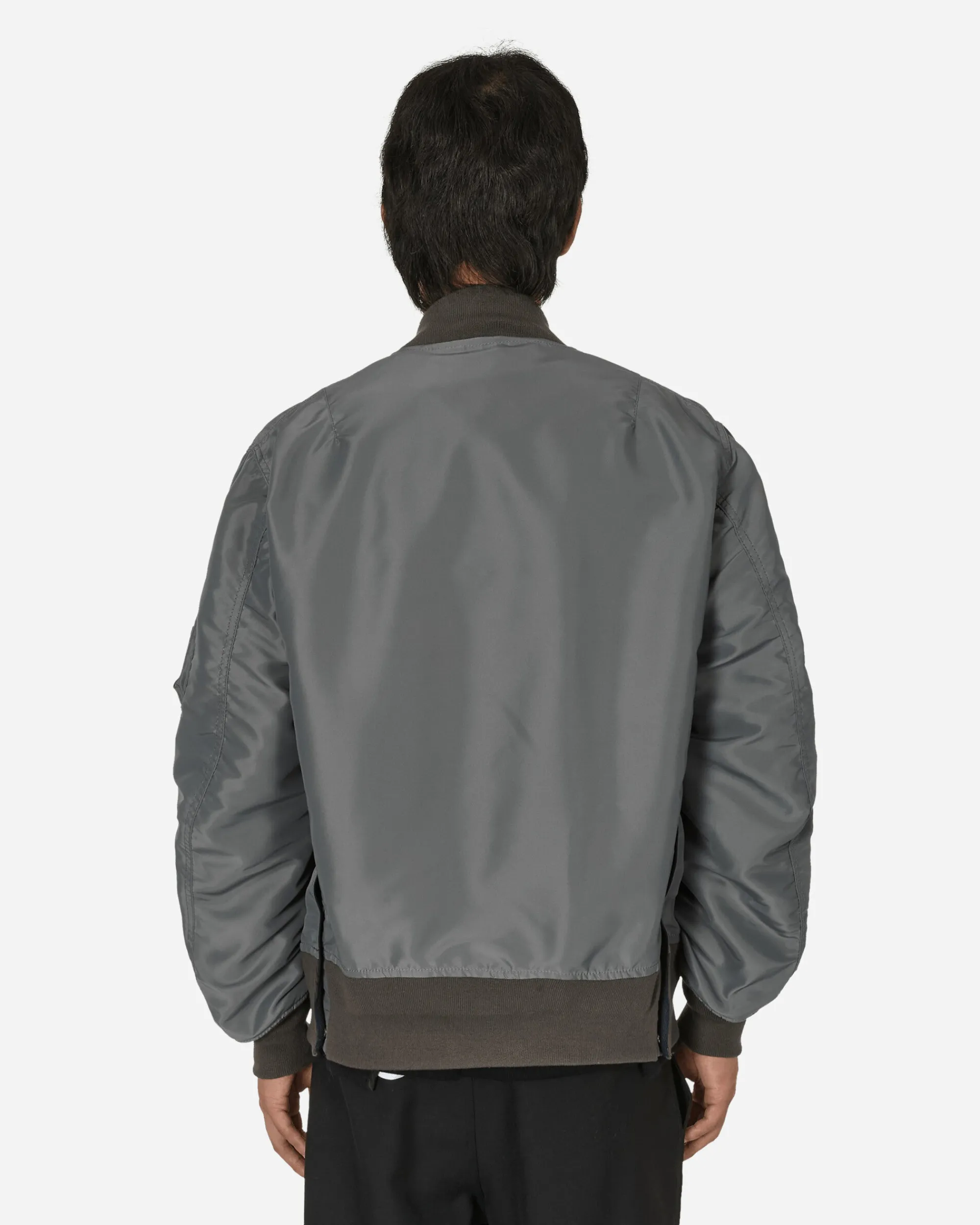 sacai Coats And Jackets^Nylon Twill Bomber Jacket Grey